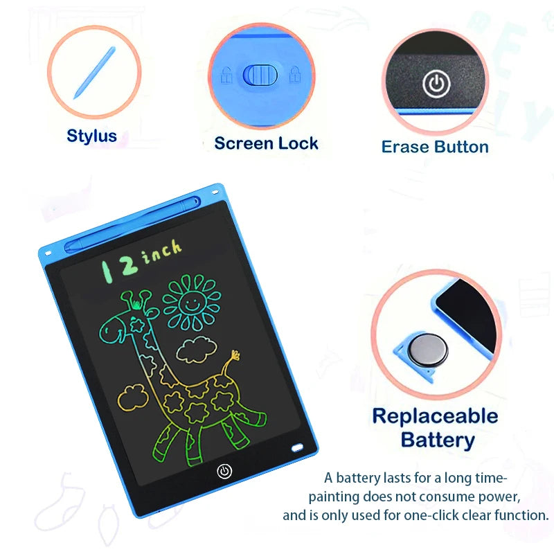 Electronic Handwriting Pad - Writing Board Drawing Tablet - LCD Screen Writing Tablet - Digital Graphic Toys for child 8 inch, 10 inch, 12 inch