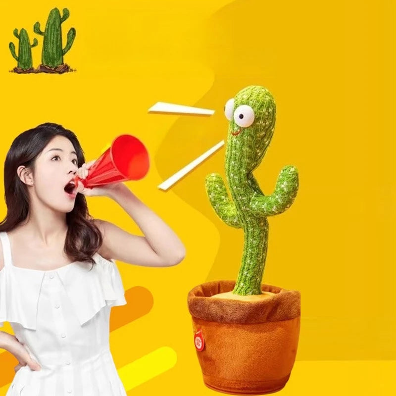 Rechargeable Dancing Cactus Toy - Music, LED Lights & Plush Entertainment for Kids