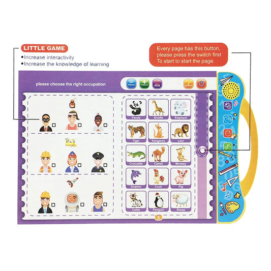 Interactive Children E Book - Musical English Educational Phonetic Learning E Book for Boys & Toddlers - Intelligence Book