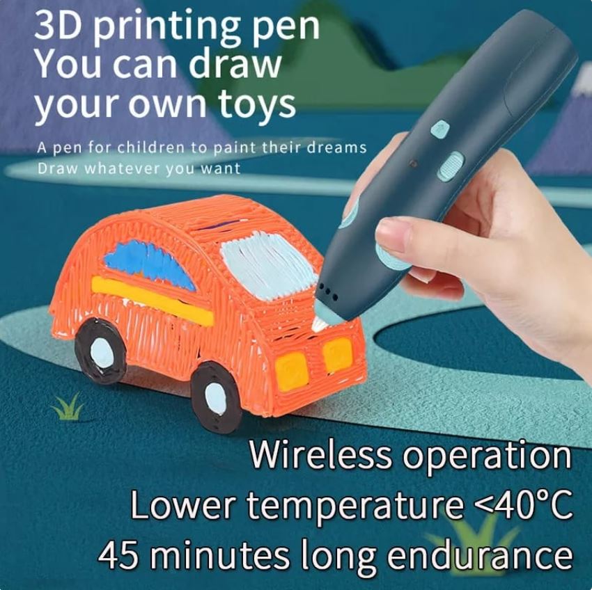 Fun & safe 3D printing pen for kids and beginners. USB powered with 3 PLA colors. Great for DIY projects, art, STEM learning & unique gifts.