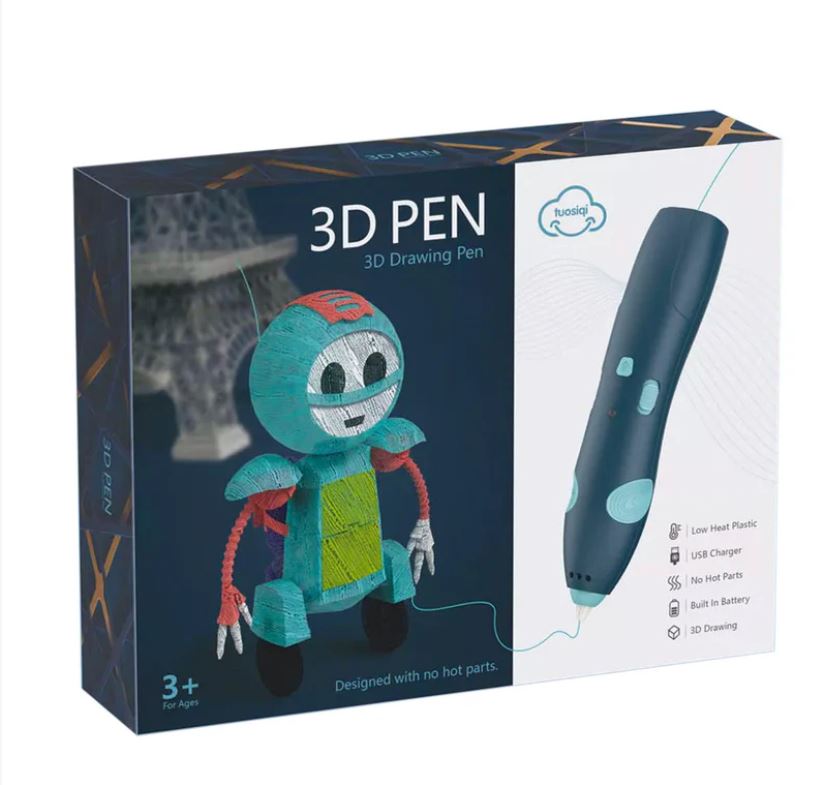 Fun & safe 3D printing pen for kids and beginners. USB powered with 3 PLA colors. Great for DIY projects, art, STEM learning & unique gifts.